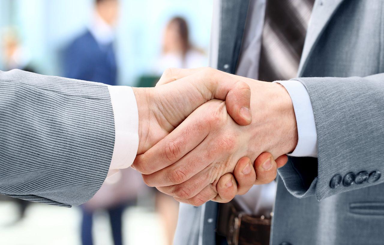 Handshake between two businessmen