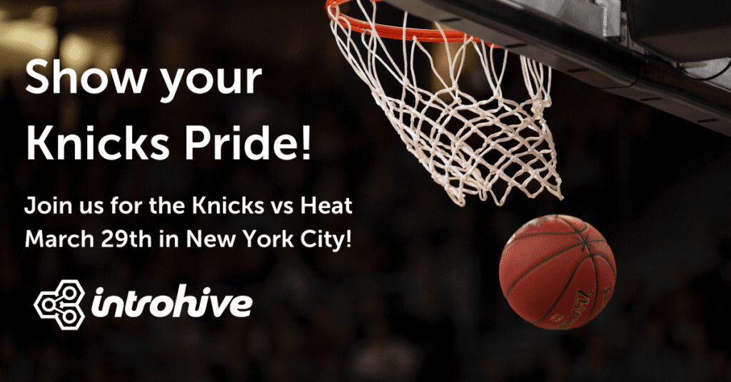 Show your knicks pride poster with basketball going through hoop
