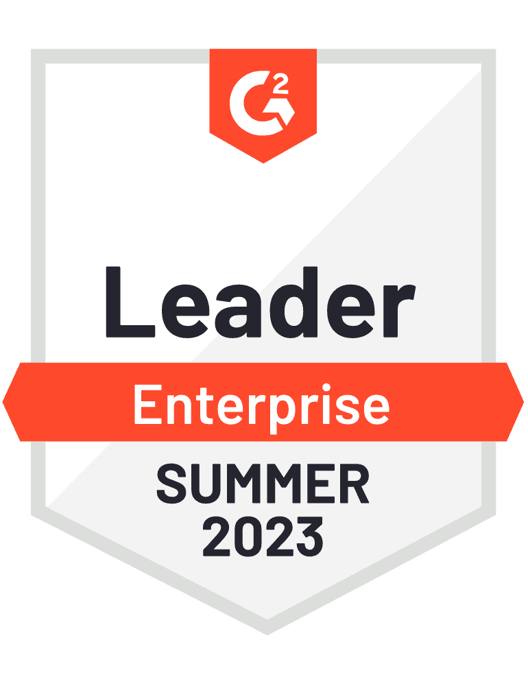 Red accent logo of leader enterprise summer 2023