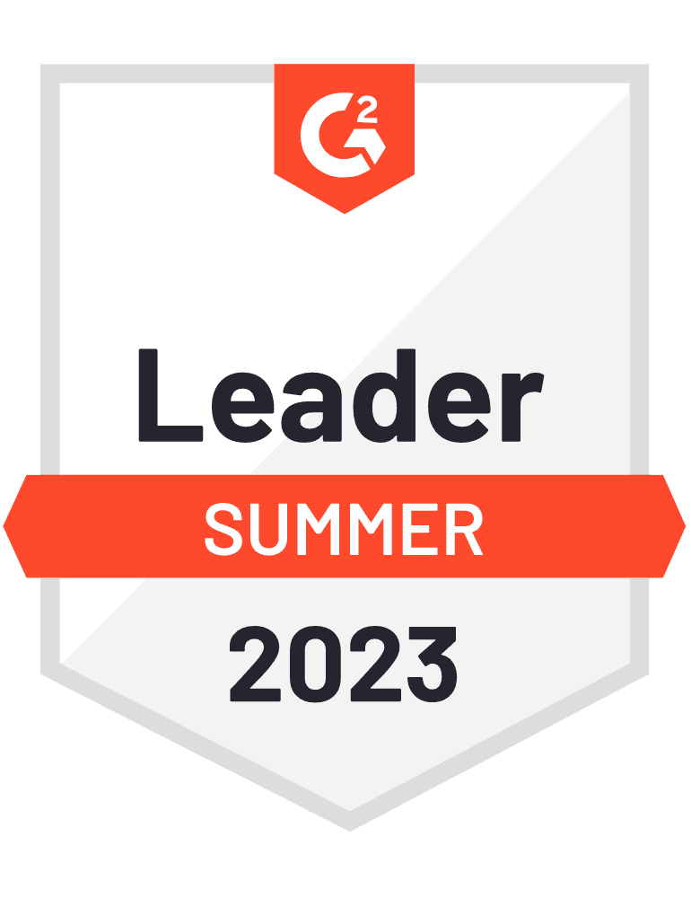 Red accent logo of Leader summer 2023