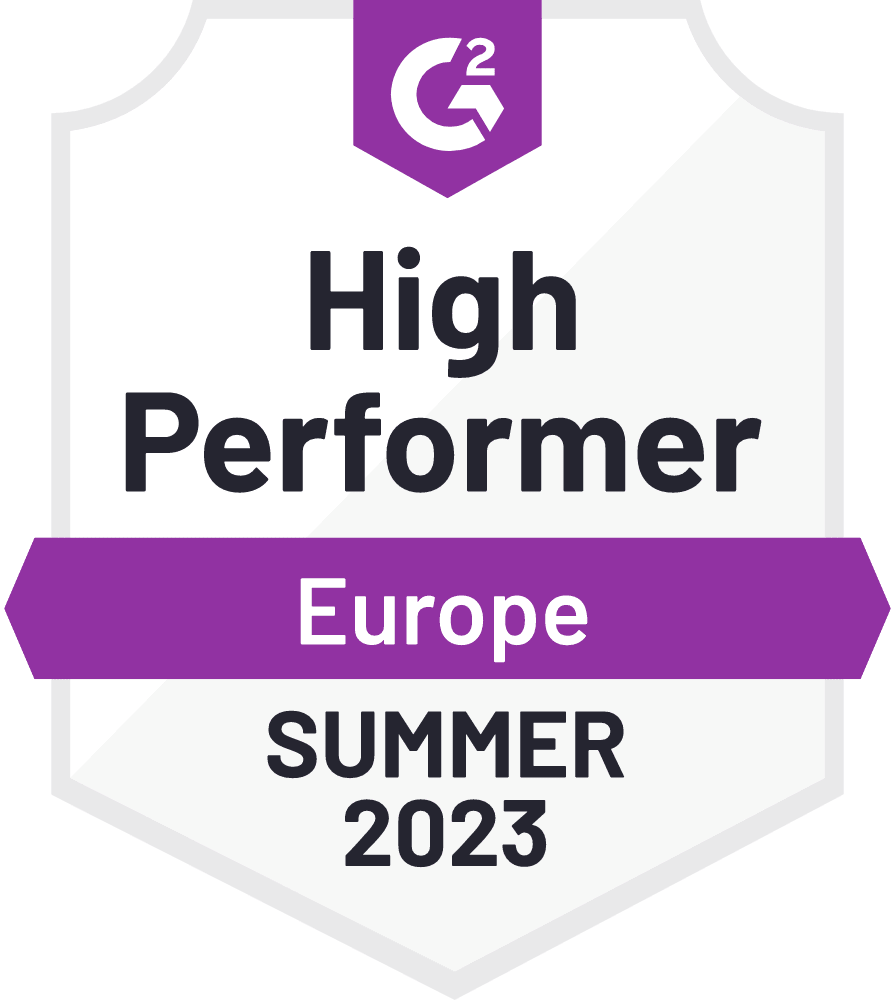 Purple accent logo of High Performer Europe Summer 2023