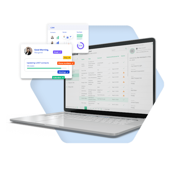 Laptop showcasing customer data