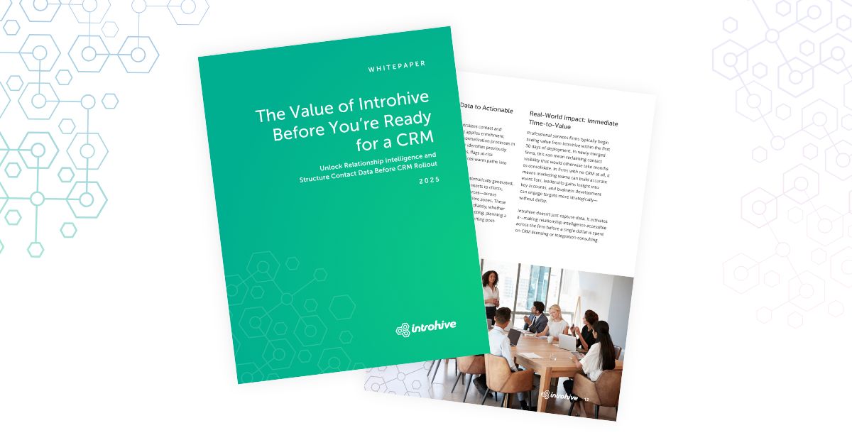 Introhive | The Value of Introhive Pre CRM Guide Cover Image 1 | The Value of Introhive Before You’re Ready for a CRM