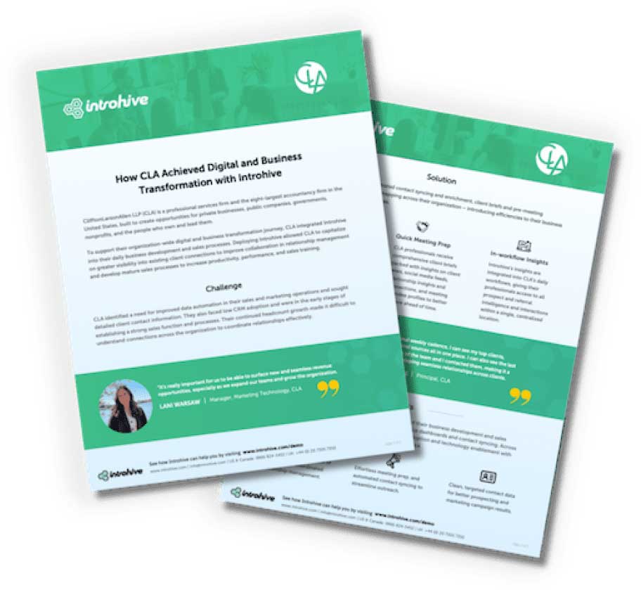Introhive | clifton larson allen llp case study | Relationship Intelligence