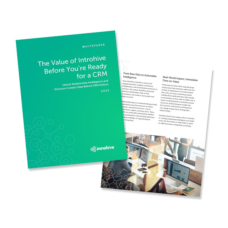 Introhive | LP1 The Value of Introhive Before Youre Ready for a CRM | Thank You - The Value of Introhive Before You’re Ready for a CRM