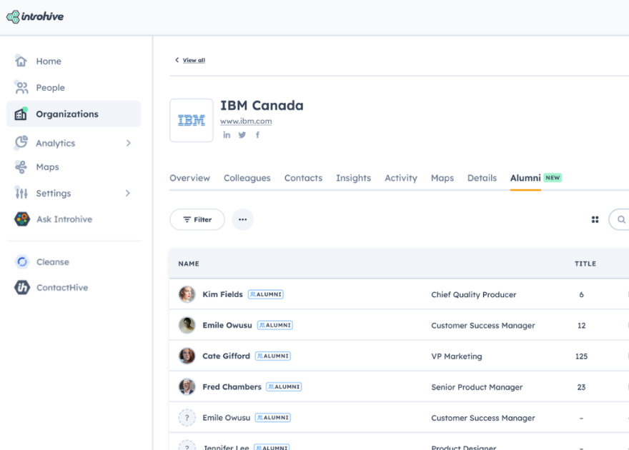 Introhive | Alumni Tracking | Relationship Intelligence