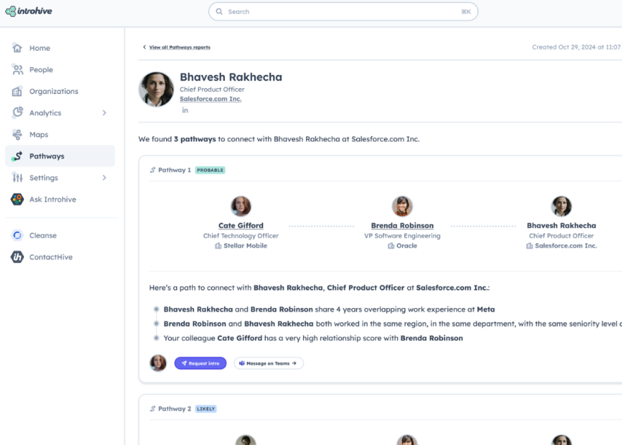 Introhive | Pathways | Relationship Intelligence
